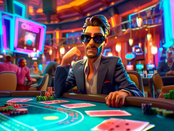 Live-dealer blackjack table with professional dealer